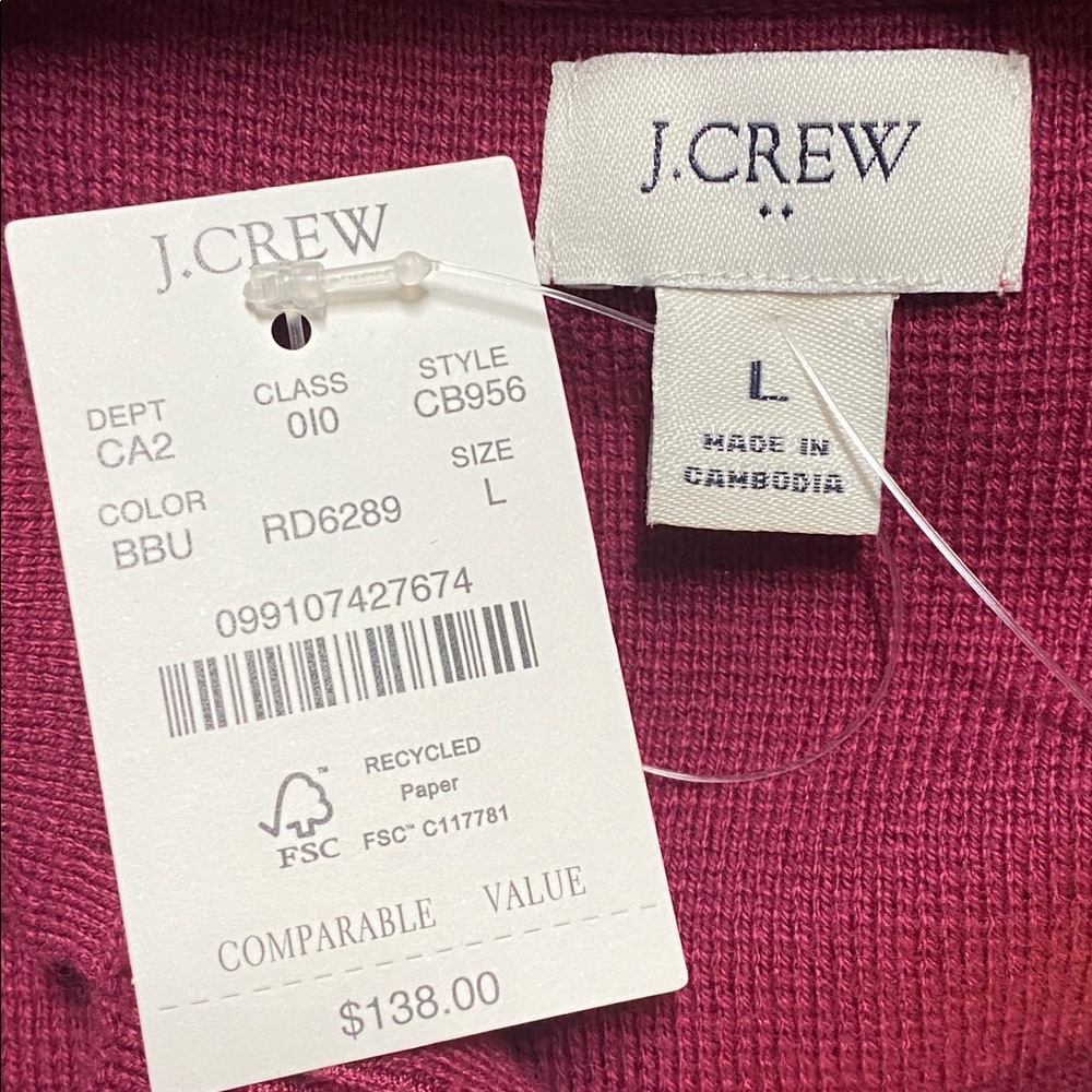 NWT J. Crew maroon cardigan - Picture 9 of 10